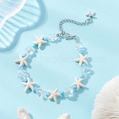 Synthetic Turquoise & Opalite & Glass Seed Bead Bracelets for Women&nbsp;BJEW-JB13228