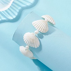 Natural Spiral Shell & Freshwather Pearl Beaded for Women&nbsp;BJEW-TA00746