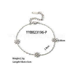 Elegant 304 Stainless Steel Daisy Link Chain Necklaces and Bracelets Sets for Women&nbsp;EE7355-4