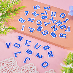 36Pcs 2 Sets 2 Styles Letter A~Z & Number 0~9 Polyester Embroidery Sew On Patches Sets&nbsp;PATC-TA0001-55E