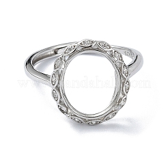 Adjustable 925 Sterling Silver 4 Prongs Ring Settings&nbsp;STER-K179-42P