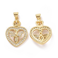 Brass Cubic Zirconia Pendants&nbsp;ZIRC-I062-35G