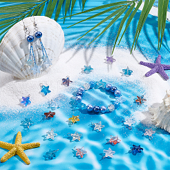 100Pcs Starfish Gradient Color Baking Paint Transparent Glass Pendants&nbsp;FIND-UN0007-31
