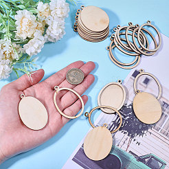 60Pcs 2 Styles DIY Handmade Geometric Wood Chips&nbsp;WOOD-CA0001-81C