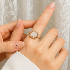 6Pcs 3 Colors Alloy & Resin Adjustable Cuff Rings for Women&nbsp;RJEW-HY0001-34