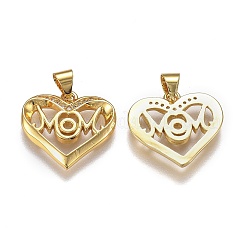 Brass Micro Pave Clear Cubic Zirconia Pendants&nbsp;X-ZIRC-A011-08G