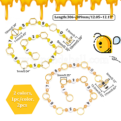 Acrylic & Glass Beaded Link Knitting Row Counter Chains&nbsp;HJEW-AB00443
