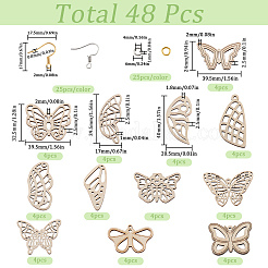 DIY Hollow Butterfly Dangle Earrings Making Kit&nbsp;DIY-SC0024-05