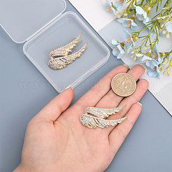2PCS Crystal Rhinestone Wing Lapel Pin&nbsp;JEWB-CA0001-30G