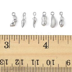 24Pcs 6 Styles Vegetables 304 Stainless Steel Charms&nbsp;STAS-FS0002-11