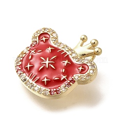 Brass Micro Pave Cubic Zirconia Pendents&nbsp;KK-R212-20G-01