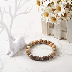 Natural Mixed Stone Round Beads Stretch Bracelets&nbsp;BJEW-JB06637