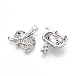 Brass Micro Pave Cubic Zirconia Pendants&nbsp;KK-T070-64P