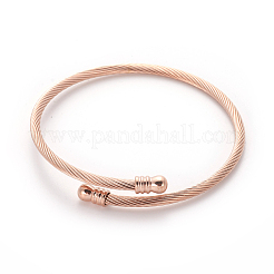 304 Stainless Steel Torque Bangle Sets&nbsp;BJEW-L642-10