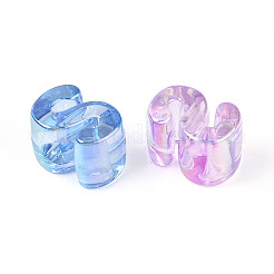 UV Plating Transparent Acrylic European Beads&nbsp;OACR-M027-02S