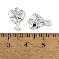 Brass Micro Pave Clear Cubic Zirconia Charms&nbsp;KK-L212-16P
