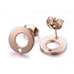 Ion Plating(IP) 304 Stainless Steel Stud Earring Findings&nbsp;STAS-H472-01RG