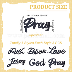 6Pcs Polyester Embroider Thread Iron on/Sew On Patches&nbsp;PATC-WH0023-73B