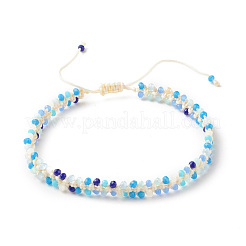 Imitation Jade Glass Braided Bead Anklet&nbsp;AJEW-AN00471