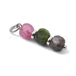 3Pcs 3 Styles Natural Multicolor Tourmaline Beads  Pendants&nbsp;PALLOY-JF05292-02