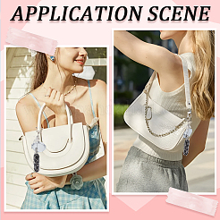 3Pcs 3 Styles Alloy & 201 Stainless Steel Macrame Pouch Pendant Decorations&nbsp;HJEW-SC0003-28