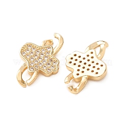 Brass Micro Pave Cubic Zirconia Connector Charms&nbsp;CU-CJC6430-01G