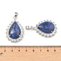 Dyed Natural Lapis Lazuli & Rhinestone Pendants&nbsp;G-K338-31P-08