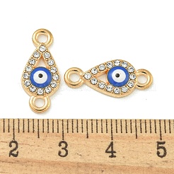 Alloy Blue Enamel Evil Eye Connector Charms&nbsp;ENAM-S003-03H