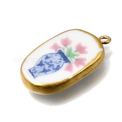 Fruit & Floral & Animals Printed Handmade Porcelain Pendants&nbsp;X-STAS-Z207-01G-07