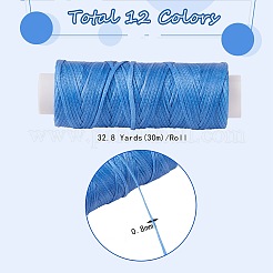 12Rolls 12 Colors Waxed Polyester Cord&nbsp;YC-SZ0001-03A