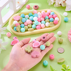 72Pcs Silicone Beads for DIY Spring Themed Jewelry&nbsp;SIL-TA0003-38
