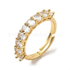 Brass Micro Pave Cubic Zirconia Finger Rings&nbsp;RJEW-H258-12G