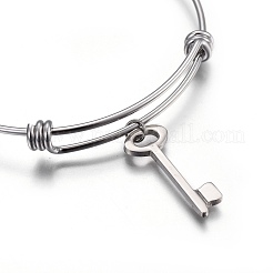 Tarnish Resistant 304 Stainless Steel Charm Bangles&nbsp;BJEW-F357-02P
