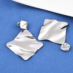 304 Stainless Steel Rhombus Dangle Stud Earrings&nbsp;EJEW-K268-79B-P