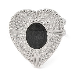 304 Stainless Steel Enamel Open Cuff Rings for Women&nbsp;RJEW-F166-52P-02