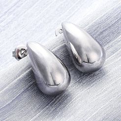 Teardrop Brass Stud Earrings&nbsp;EJEW-Q015-20A-P