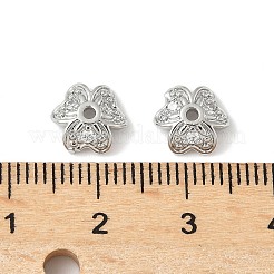 Brass Micro Pave Clear Cubic Zirconia Bead Cap&nbsp;KK-V015-15P