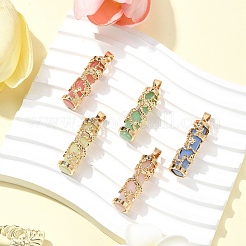 5Pcs 5 Colors Synthetic Luminous Stone Column Pendants&nbsp;FIND-YW0005-92