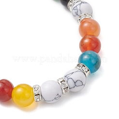 Natural Agete & Synthetic Howlite Beaded Stretch Bracelets for Women&nbsp;BJEW-JB12964
