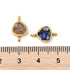 Natural Mixed Stone Chip 304 Stainless Steel Triangle Connector Charms&nbsp;KK-P300-28G