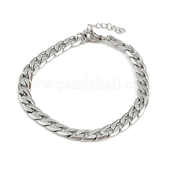 304 Stainless Steel Curb Chain Bracelets for Women&nbsp;BJEW-G757-14P