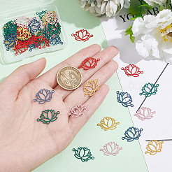 50Pcs 5 Colors Spray Painted 201 Stainless Steel Connector Charms&nbsp;STAS-DC0007-98