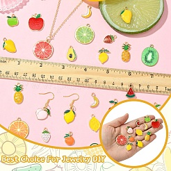 54Pcs 27 Styles Light Gold Plated Alloy Enamel Pendants&nbsp;ENAM-YW0005-14