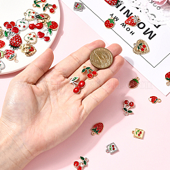 40Pcs 20 Styles  Strawberry & Cherry Alloy Pendants&nbsp;FIND-SC0019-92