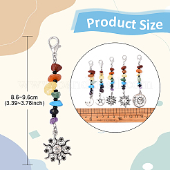 20Pcs 5 Style Natural & Synthetic Gemstone and Alloy Pendant Decorations&nbsp;HJEW-YW00155