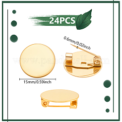 24Pcs 304 Stainless Steel Brooch Cabochon Settings&nbsp;STAS-UN0063-68A-G