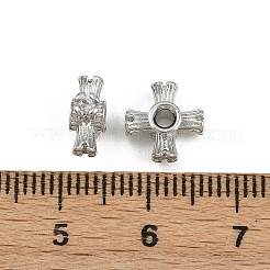 Brass Micro Pave Cubic Zirconia Beads&nbsp;KK-K407-11P