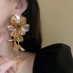Brass Rhinestone Dangle Stud Earrings&nbsp;FS-WG7F728-01