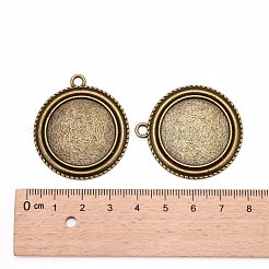 Vintage Tibetan Style Alloy Pendant Cabochon Bezel Settings&nbsp;X-TIBEP-M018-139AB-NF