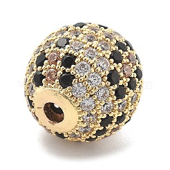 Brass Micro Pave Cubic Zirconia Beads&nbsp;KK-L228-11G